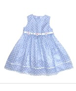 Adorable Summer Polka Dot Baby Blue Fit &amp; Flare Girl Party formal Dress - £12.42 GBP