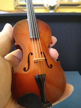 Miniature 7 Inch Replica Violin with Bow, Case, &amp; Display Stand ~NEW - £27.25 GBP