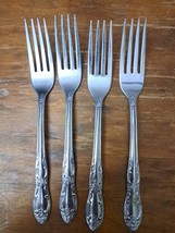 Oneidacraft VENUS Stainless Glossy Flatware Lot of 4 Dinner Forks - £6.71 GBP
