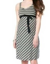 Maternity Dress Oh Baby by Motherhood Gray Striped Summer Sleeveless-size L - £28.66 GBP