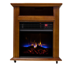 Comfort Glow Electric Fireplace Infrared 5100 BTU Mobile Wheeeled Heater Walnut  - £227.25 GBP