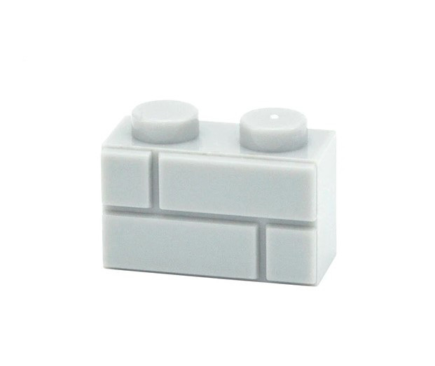 MZ Grey Brick 1X2 Construction Brick Piece Action Minifigures - $1.70