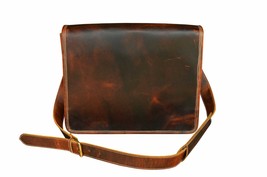 Hancrafted Distressed Brown Leather School Work Laptop Messenger Bag 18AXM03BR - £101.48 GBP