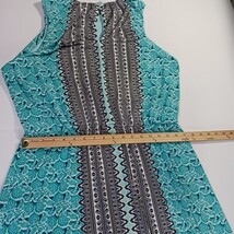 London Style Collection #153031 Women's 16 Green & Black Floral Sleeveless Dress image 5