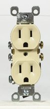 Leviton R320-I Duplex Heavy-Duty Outlet. Grounding Receptacle. Ivory - £12.75 GBP