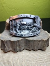 Bergamot Brass Works Belt Buckle Canada Wild and Wonderful 1985 VTG USA - £23.35 GBP