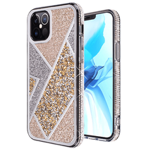 Rhombus Bling Glitter Diamond Case Cover for iPhone 12 Pro Max 6.7&quot; GOLD - £6.73 GBP