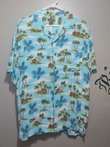 George Blue Ocean Hawaiian Shirt Mens Large (42-44) - £15.81 GBP