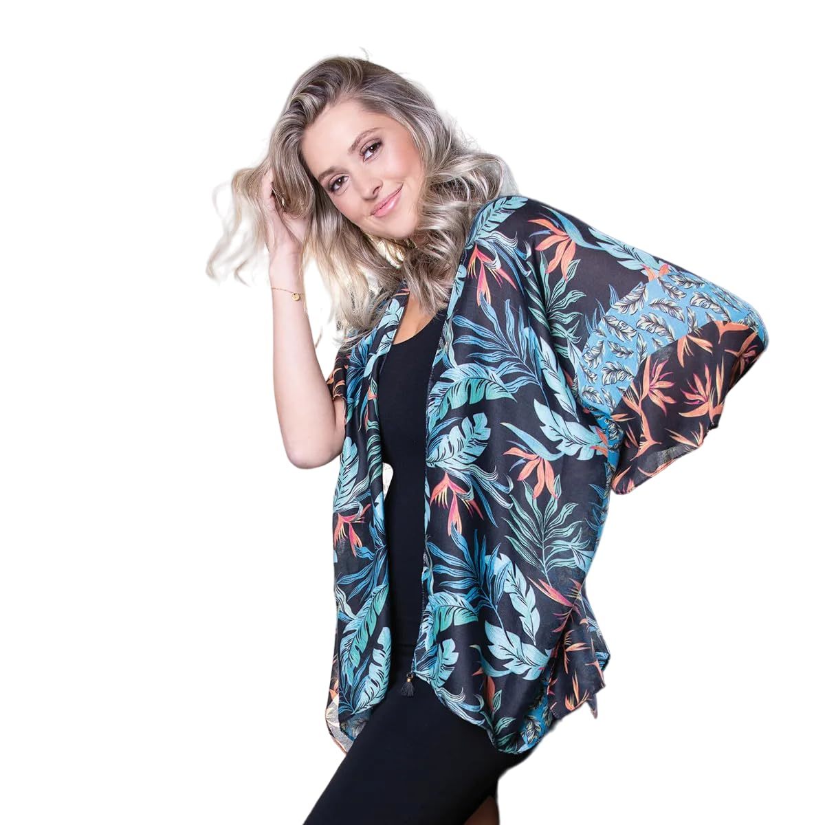 Amanda Blu BIRDS OF PARADISE  PRINTED RUANA - $19.99