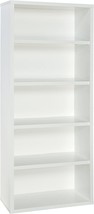 With 5 Shelf Tiers, Adjustable Shelves, And A Closed Back Panel In A White - £254.86 GBP