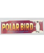 Vntg Polar Bird Fruit Crate Label 13&quot;x4&quot; Penguin Royal Valley Reedley, CA - $9.49