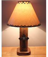 Lodge Cabin Decor..The Old West Rustic Cross Table Lamp w/14&quot; Parchment ... - $179.95