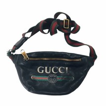 Original Authentic GUCCI PRINT 527792 0GCCT Waist Bag Fanny Pack Supple Leather - £305.41 GBP