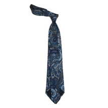 Men's 100% Silk Necktie By Bruno Piattelli Paisley Floral Fancy BP26 Navy Blue image 3