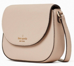 Kate Spade Leila Mini Flap Crossbody Bag Warm Beige Leather WLR00396 NWT... - £86.92 GBP