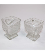 Vintage Indiana Glass Crystal Pineapple And Floral Diamond Sugar And Cre... - $13.20 CAD