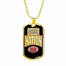 Express Your Love Gifts Steeler Nation Pittsburgh Fan Necklace Dog Tag Engraved  - £47.38 GBP