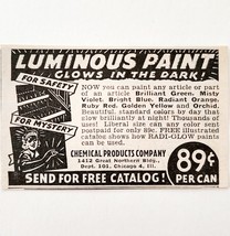 1949 Luminous Glow In The Dark Paint Advertisement Chemical Products Co E8Q - $27.40 CAD