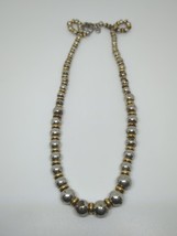 Vintage Sterling Silver 925 Hollow Beaded Ball Southwestern Necklace 20&quot; - £47.06 GBP