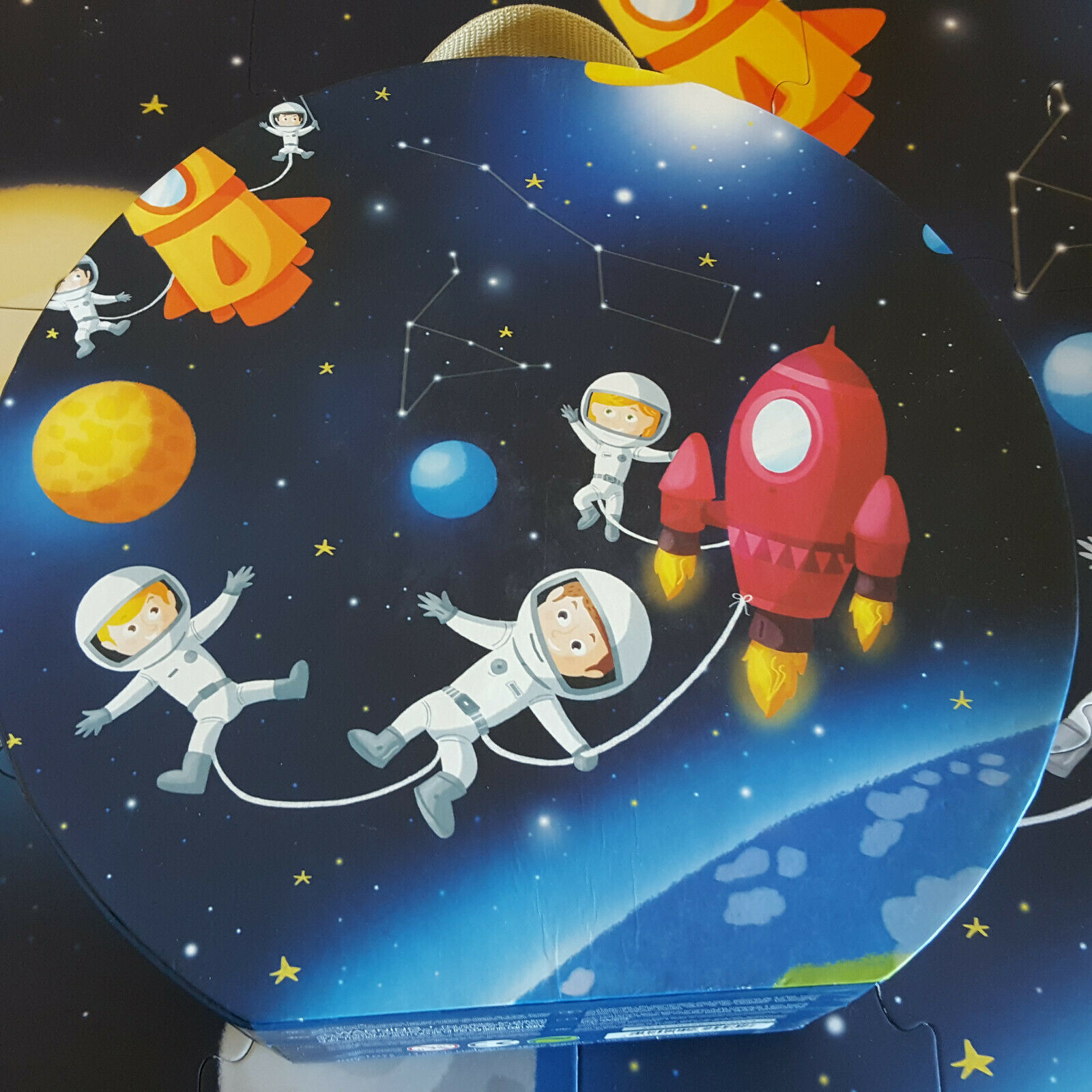 Primary image for Janod Outer Space Floor Puzzle 36 Pieces COMPLETE Educational FT JUMBO Hat Box