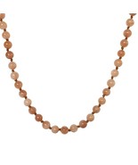 Vintage Light Pink Marbled Beaded Necklace Womens Statement Evening Jewelry - $22.11 CAD