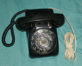 Vintage Monophone Black Rotary Dial Telephone N802 C CHROME DIAL! AS IS - £55.13 GBP