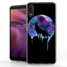 For Alcatel 3V (2019)6.7&quot; Hybrid Bumper Shockproof Case Wolf Moon Profile - £20.77 GBP