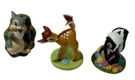 Disney Lot of (3) Bambi Thumper Flower Grolier Porcelain Mini Figurines ... - $47.45