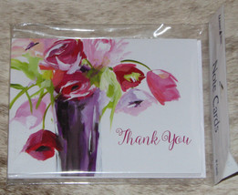 LEANIN TREE Thank You Abstract Floral #35602~8 Notecards~Colorful Blank ... - £6.07 GBP