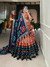 Gujarati patola print TUSSER SILK DANCING lehenga choli Chaniya Choli Navratri D - £70.87 GBP