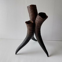 Horn Vase Centerpiece Tripod Farmhouse Western Rustic Decor Sculpture 16... - $207.19