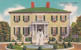 Richmond VA The Governor&#39;s Mansion Virginia Postcard D58 - £2.38 GBP
