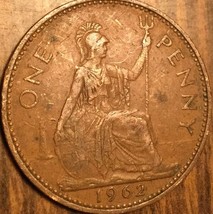 1962 Uk Gb Great Britain One Penny Coin - £1.18 GBP