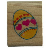 Easter Egg Decorated Heart Designs Rubber Stamp Inkadinkado 1627 Vintage New - £3.89 GBP