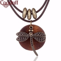 COOSTUFF Vintage / Bohemian Wooden Dragonfly Theme Handmade Necklace / Pendant - £12.77 GBP