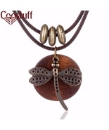 COOSTUFF Vintage / Bohemian Wooden Dragonfly Theme Handmade Necklace / P... - £12.54 GBP