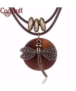 COOSTUFF Vintage / Bohemian Wooden Dragonfly Theme Handmade Necklace / P... - £12.03 GBP