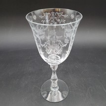 Vintage Lenox NAVARRE Clear Glass Etched Water Goblets 7 5/8&quot; Excellent! - $19.79