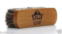 Kiwi 5.5&quot; Shoe &amp; Boot Shine Brush 100% Horse Hair Brown Bristles 19400 Israel - £25.75 GBP