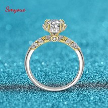 18k Plated 1ct Moissanite Ring for Women with GRA Certificate 100% S925 Silver L - £44.87 GBP