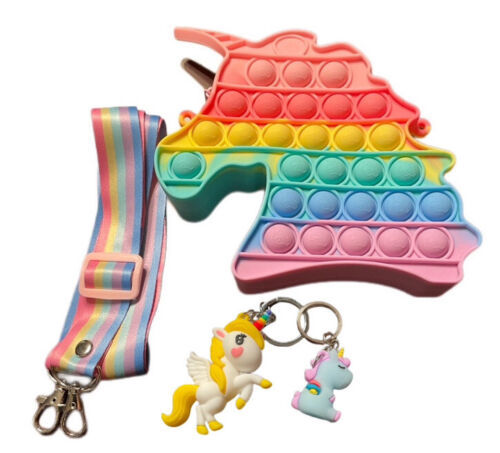 Primary image for Rainbow Fidget Unicorn Purse with Keyrings Sensory Toy