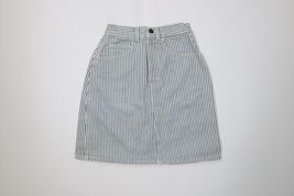 Vintage 90s Streetwear Womens 3 Distressed Hickory Striped Denim Jean Sk... - $541.91 MXN