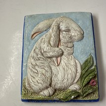1993 Telle M Stein The Stone Bunny 3D Thumper Dew Plaque #0140 Signed 8&quot;... - $25.71