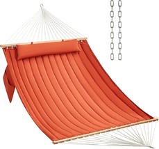 Chulim Double Quilted Fabric Hammock w Pillow 450 LBS Capacity Terracotta - $56.05