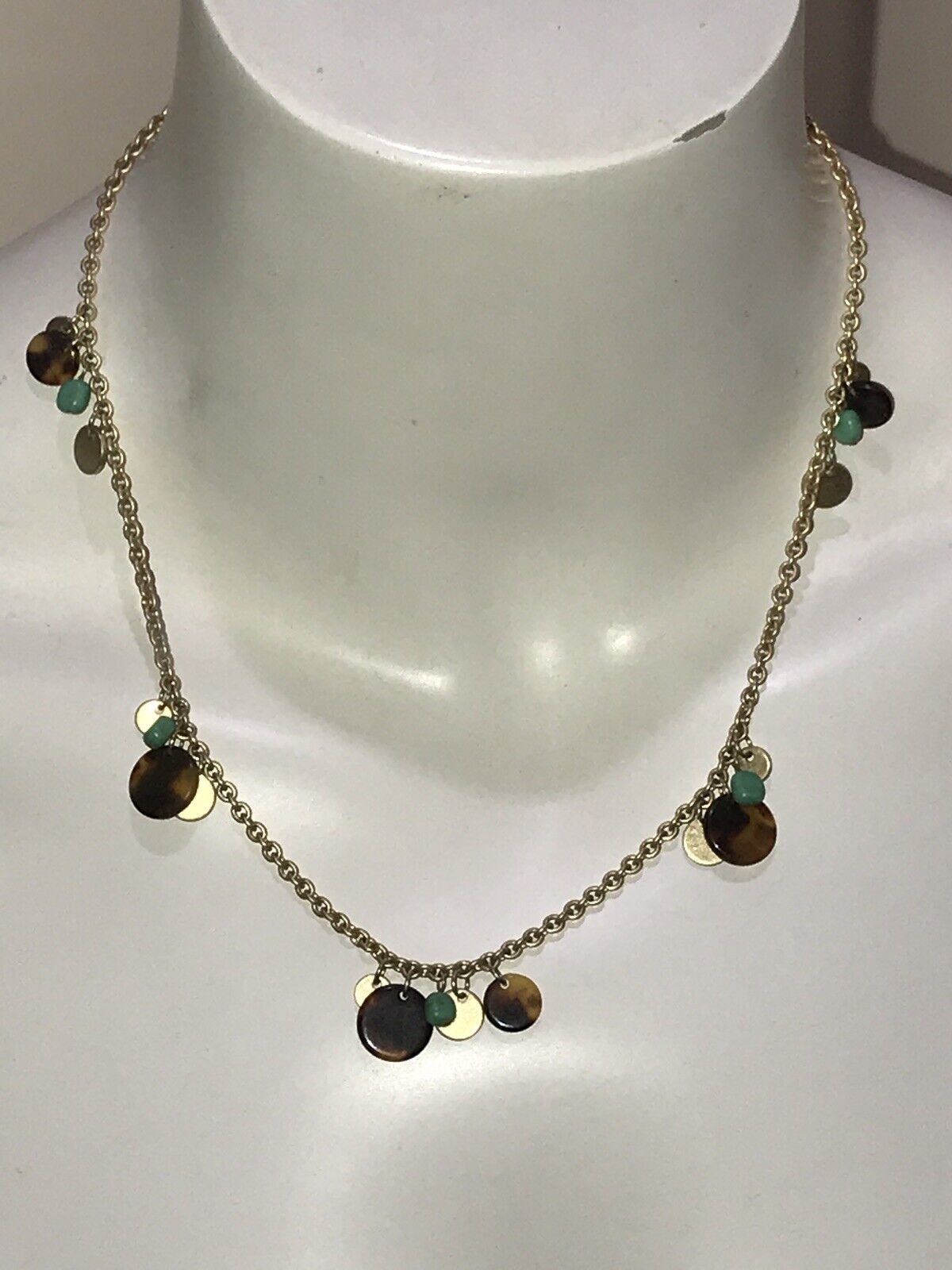 ralph lauren turquoise tortoise Shell Charms  necklace 18” - $20.00