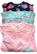 Baby Girl 24 Month Cotton Carter&#39;s Sleepers Lot of 3 - $10.88