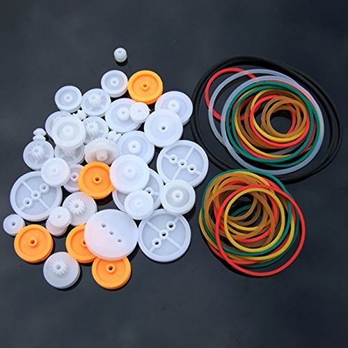 Bluemoona 84 Pcs - Pulley combination Modulus Plastic Gears Kits Pulley Belt Sha