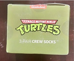 Teenage Mutant Ninja Turtles Men&#39;s 3-Pack of Crew Socks Sock Size 10-13 - £11.72 GBP