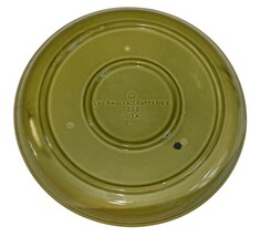 Vintage Los Angeles Potteries Cheese Platter Plate 14.5" Green USA #505 image 7