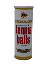 Dunlop Championship Yellow Tennis Balls Vintage Can of 3 Balls SEALED - $14.69